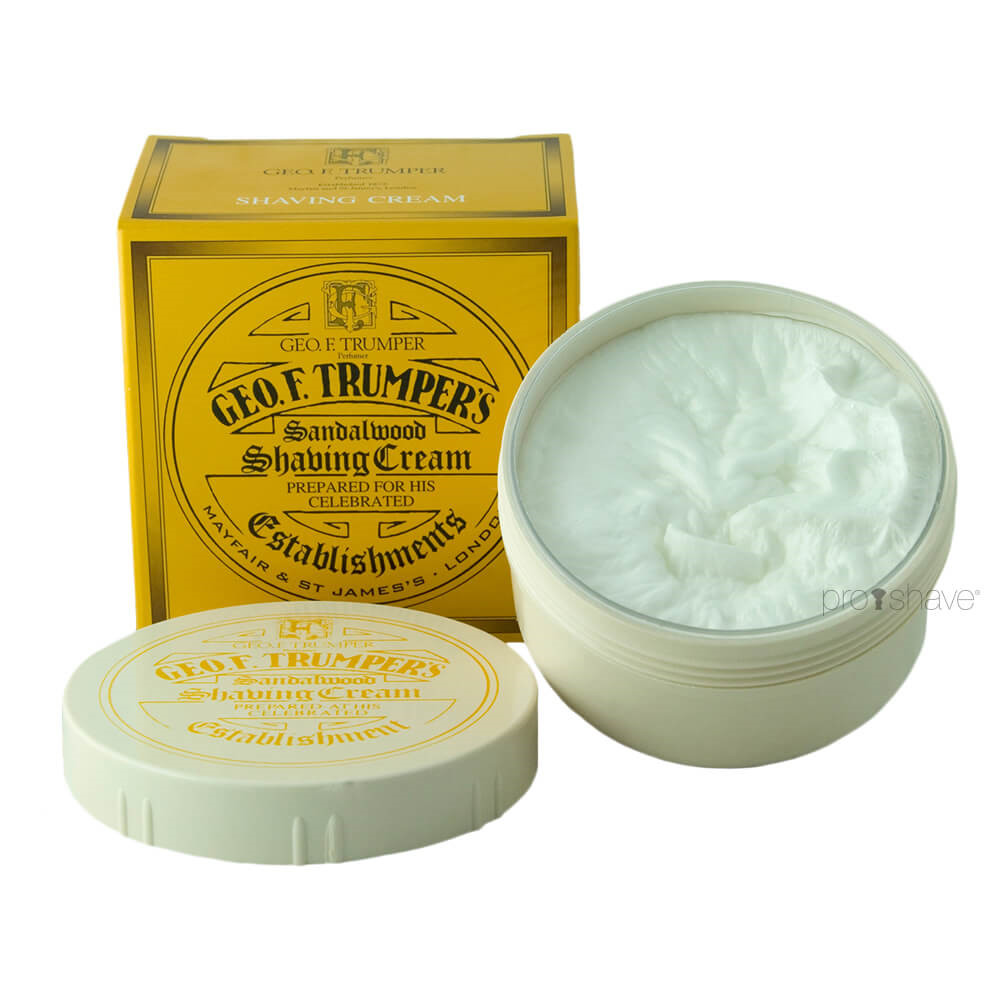 9: Geo F Trumper Barbercreme i skål, Sandeltræ, 200 gr.